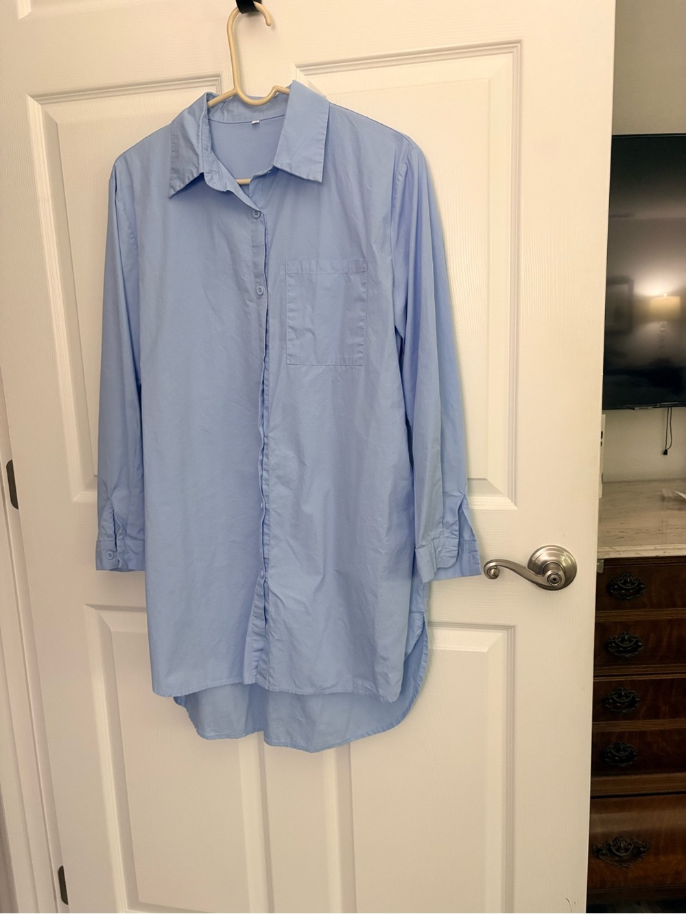 Light Blue Men's Classic Button-Up Shirt
